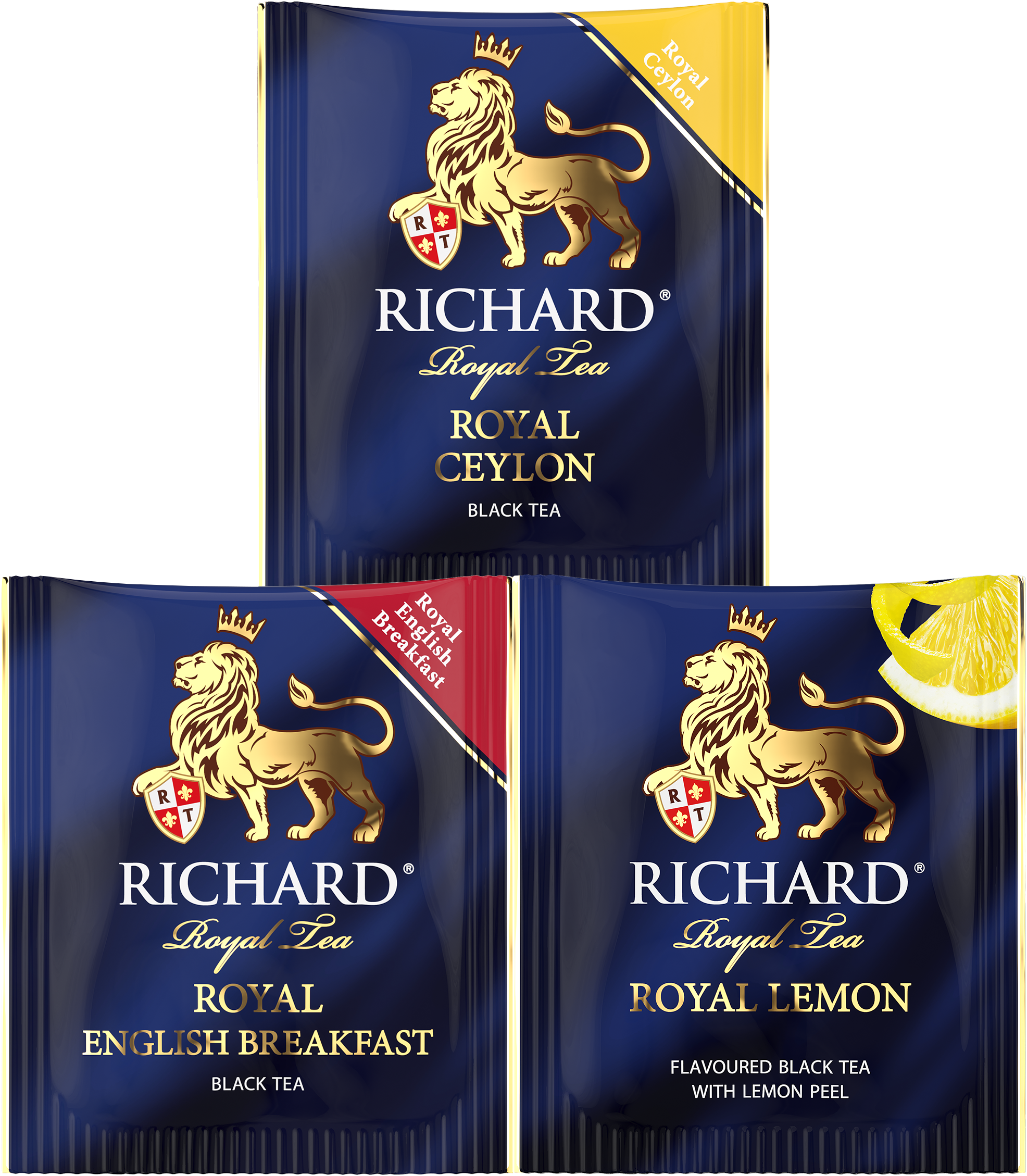 リチャード「ロイヤル・ティー・アソートメント」エアメール型（紅茶3種類 x 3枚）15.3g（ティーバッグ）（スプリング／レッド・ゴールド）