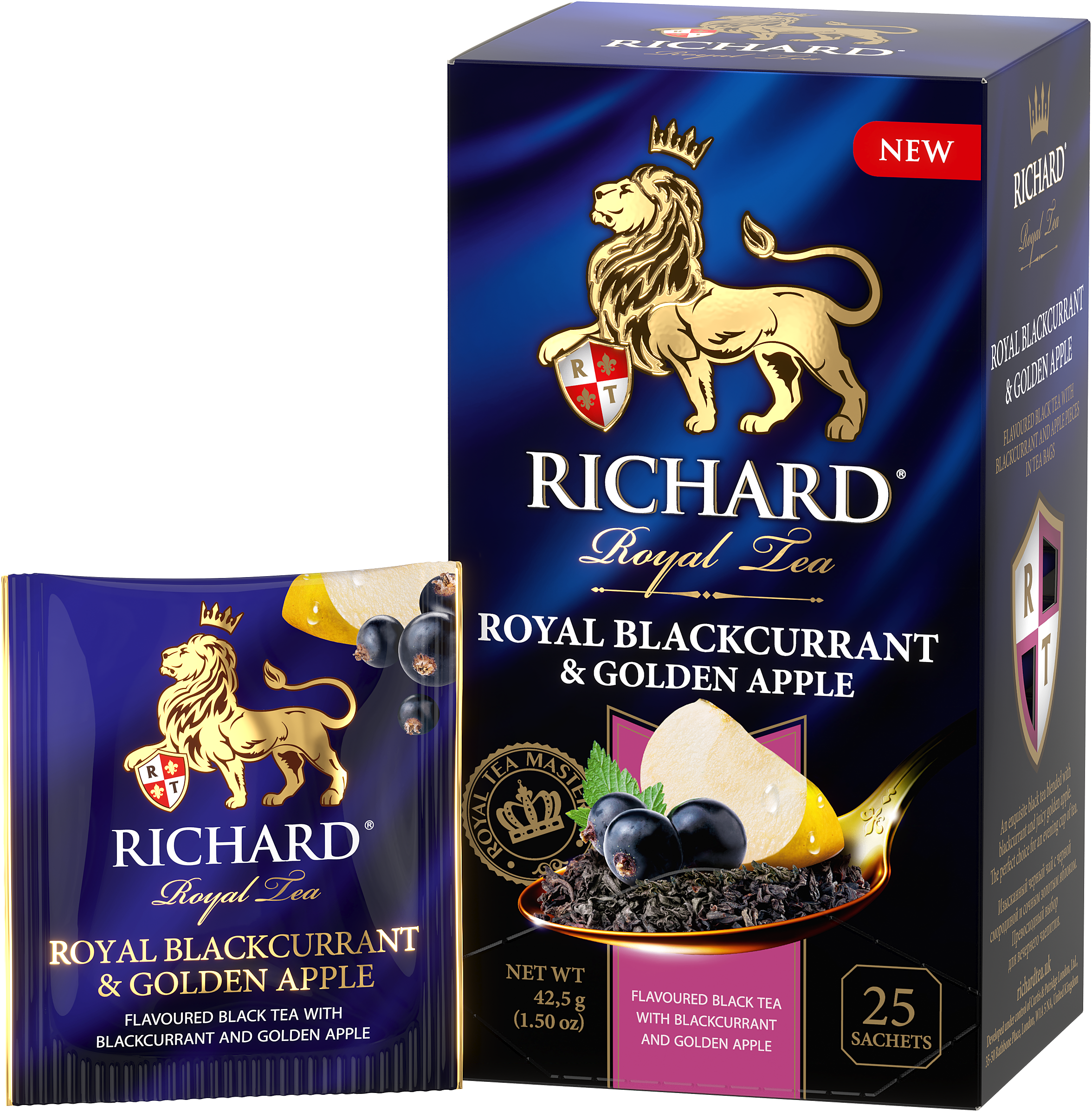 Richard Royal Blackcurrant & Golden Apple flavoured black tea - 25 sachets