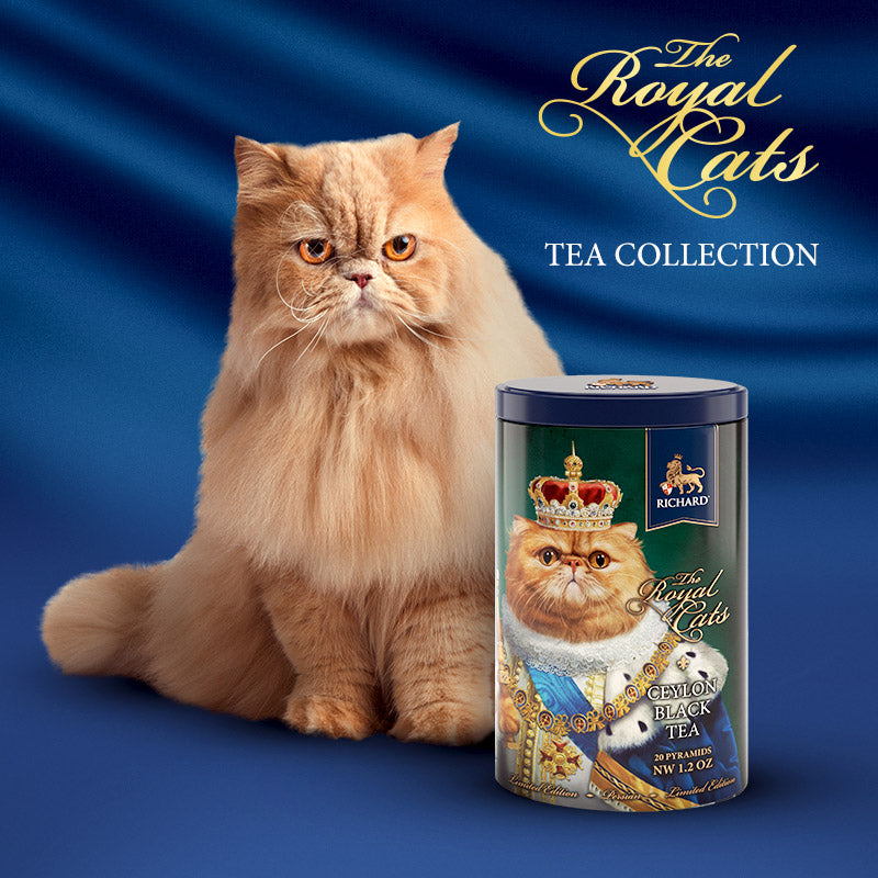 猫好きの女性に人気の誕生日プレゼントおすすめ|ザ・ロイヤル・キャッツ(ペルシャ猫) 缶入りセイロン紅茶34g